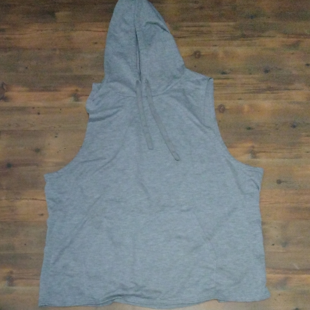 Gray Sleeveless Hoodie Shirt